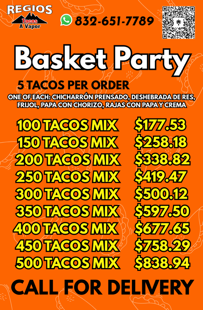 Basket Party tacos a vapor Austin San Antonio
